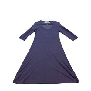 Horny Toad Women's Medium Purple A Line Long Sleeve Dress Tencel‎ Cotton Blend